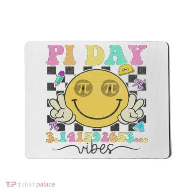 Happy Pi Day 3. 14 Vibes Cute Smile Face Pi Day Mousepad