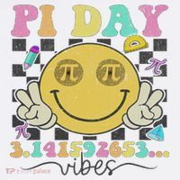 Happy Pi Day 3. 14 Vibes Cute Smile Face Pi Day Mousepad thumb 1