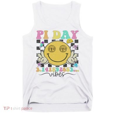 Happy Pi Day 3. 14 Vibes Cute Smile Face Pi Day Tank Top