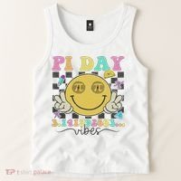 Happy Pi Day 3. 14 Vibes Cute Smile Face Pi Day Tank Top thumb 2