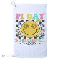 Happy Pi Day 3. 14 Vibes Cute Smile Face Pi Day Golf Towel thumb 0
