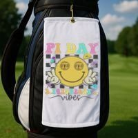Happy Pi Day 3. 14 Vibes Cute Smile Face Pi Day Golf Towel thumb 2