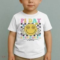 Happy Pi Day 3. 14 Vibes Cute Smile Face Pi Day Toddler T-Shirt thumb 2