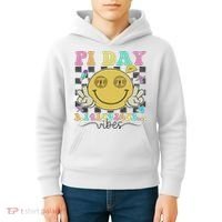 Happy Pi Day 3. 14 Vibes Cute Smile Face Pi Day Kids Hoodie thumb 4