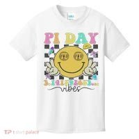 Happy Pi Day 3. 14 Vibes Cute Smile Face Pi Day Kids T-Shirt thumb 0