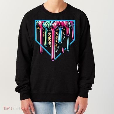 Home Plate Drip Ice Cream Softball & Baseball Women's Sweatshirt
