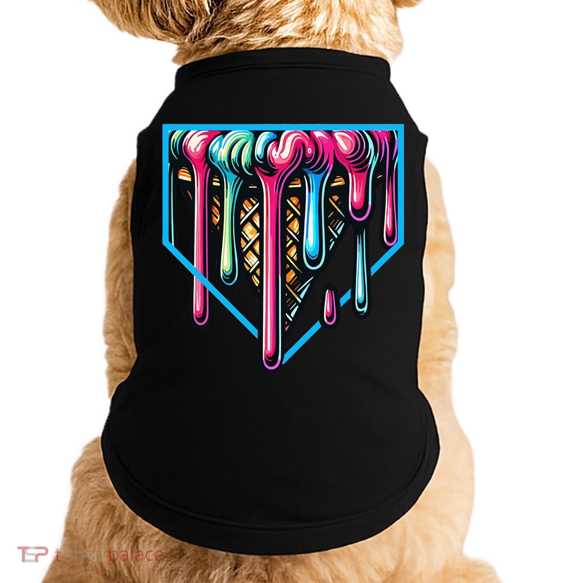 Home Plate Drip Ice Cream Softball & Baseball Doggie Tank