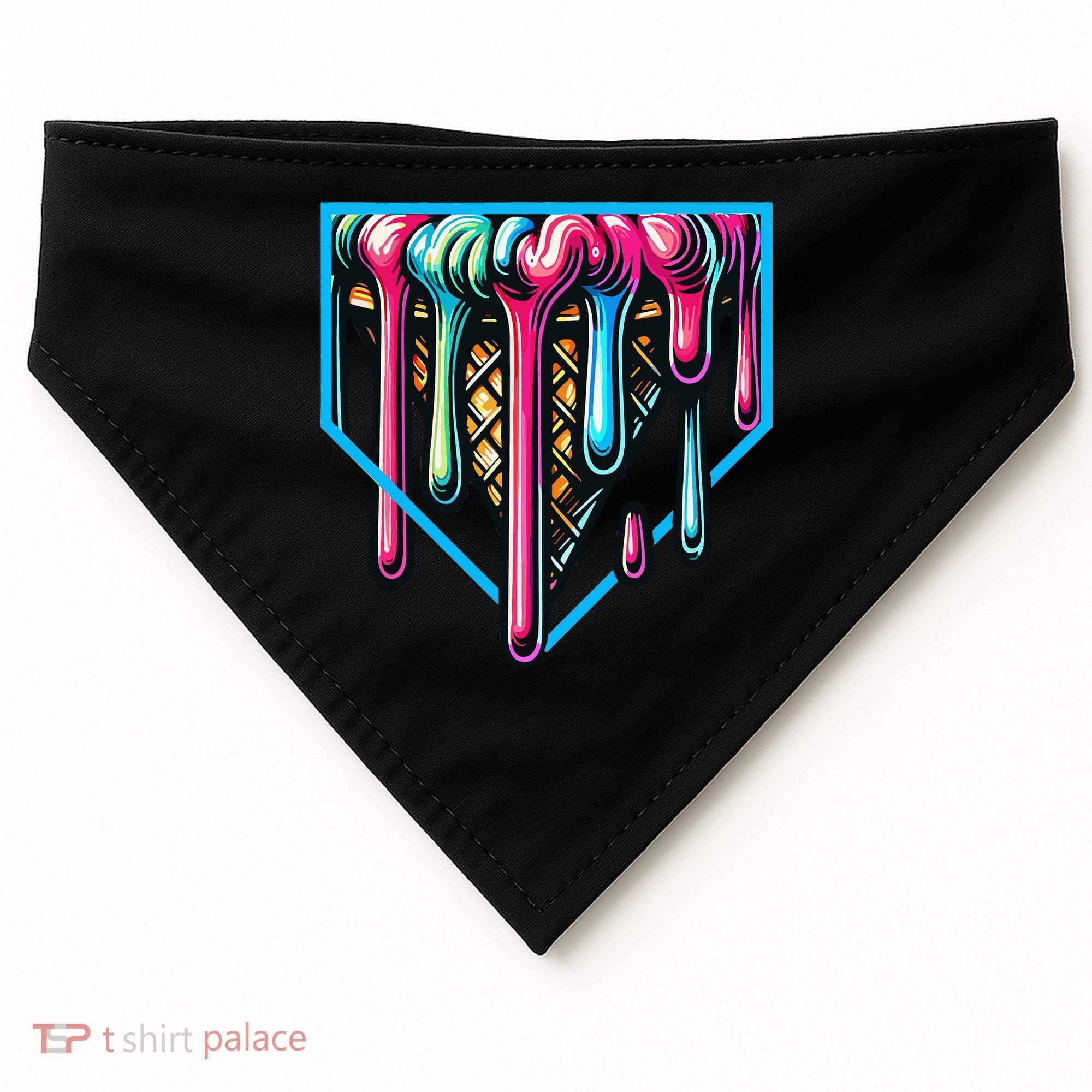 Home Plate Drip Ice Cream Softball & Baseball USA-Made Doggie Bandana