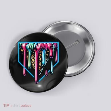 Home Plate Drip Ice Cream Softball & Baseball Button