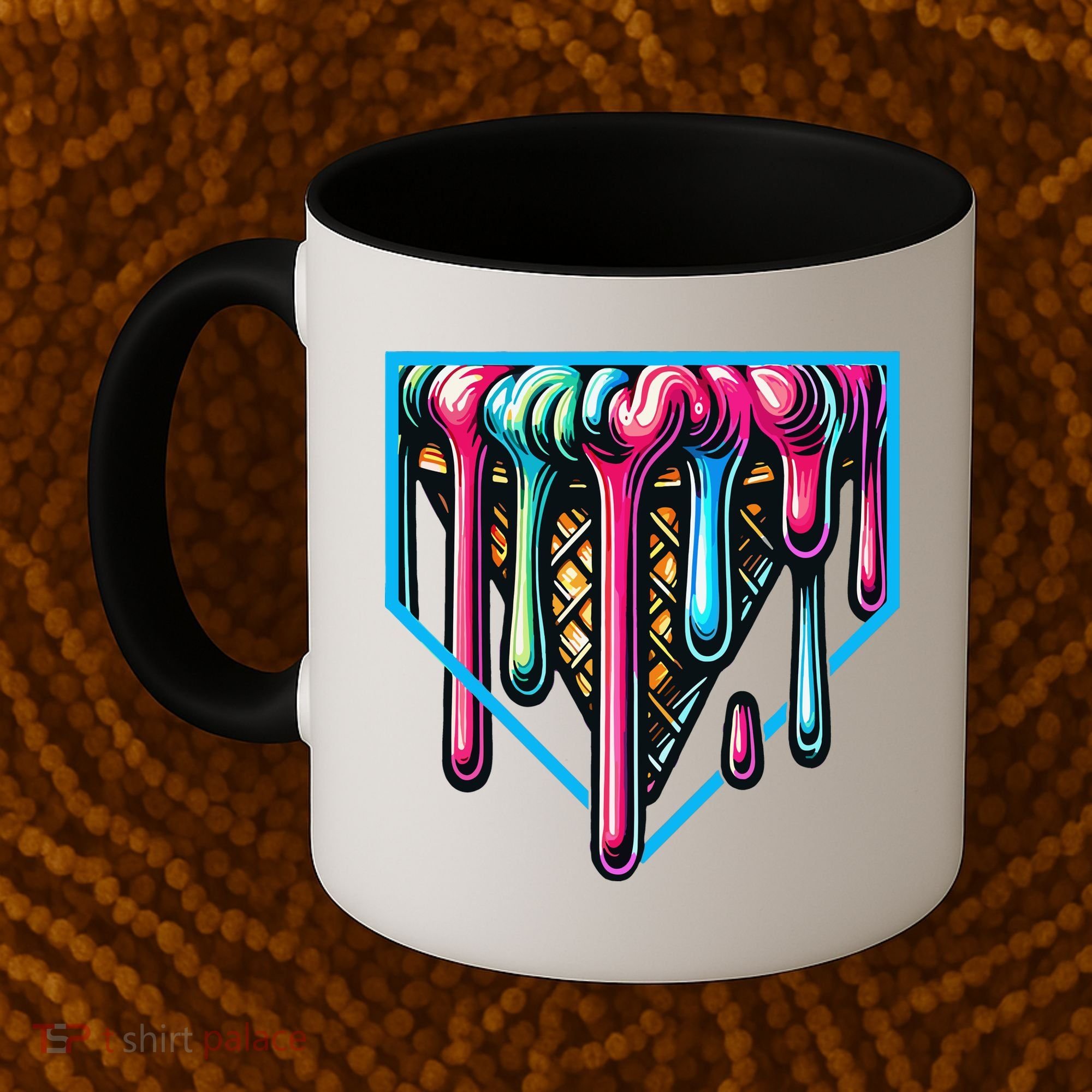 Home Plate Drip Ice Cream Softball & Baseball Coffee Mug