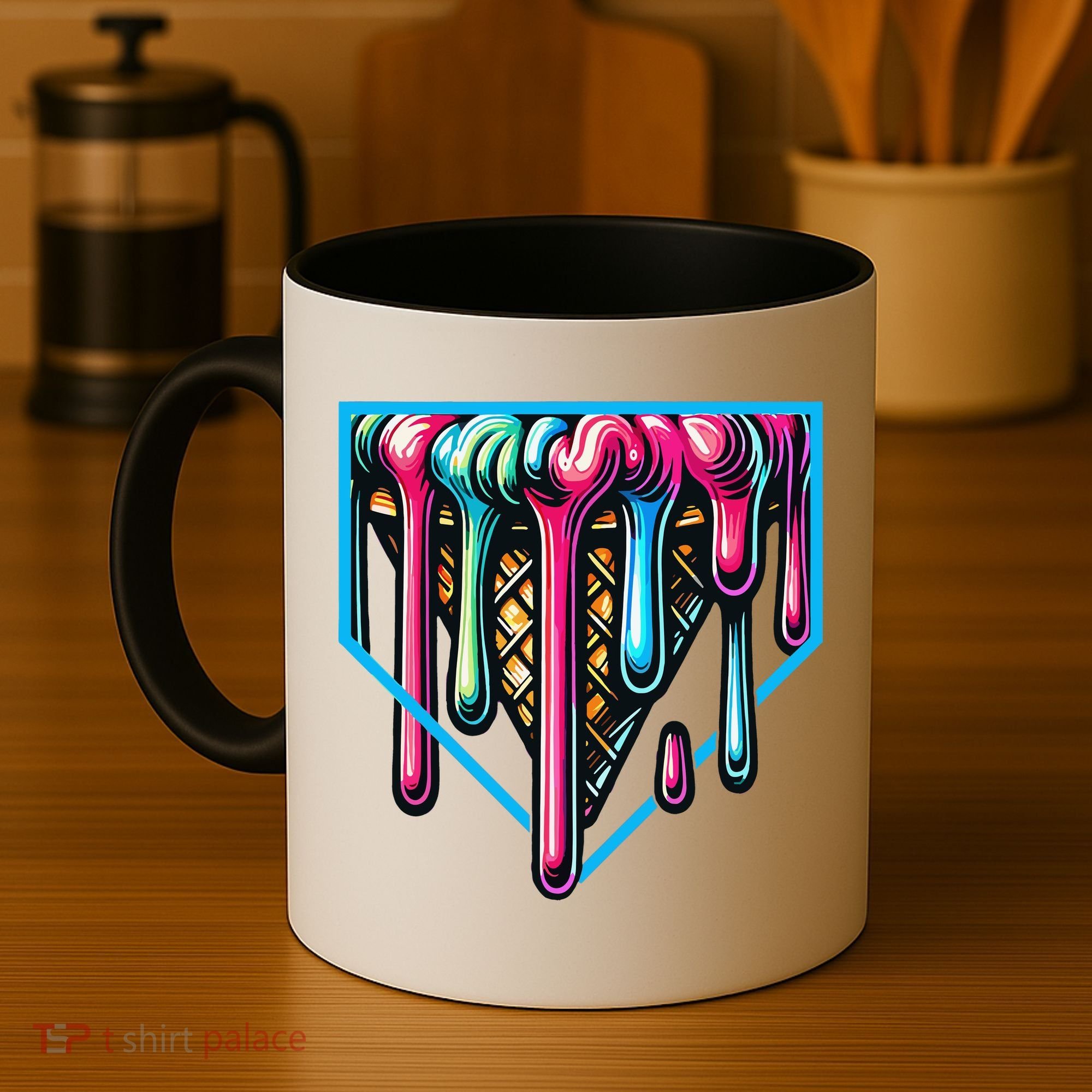 Home Plate Drip Ice Cream Softball & Baseball Coffee Mug