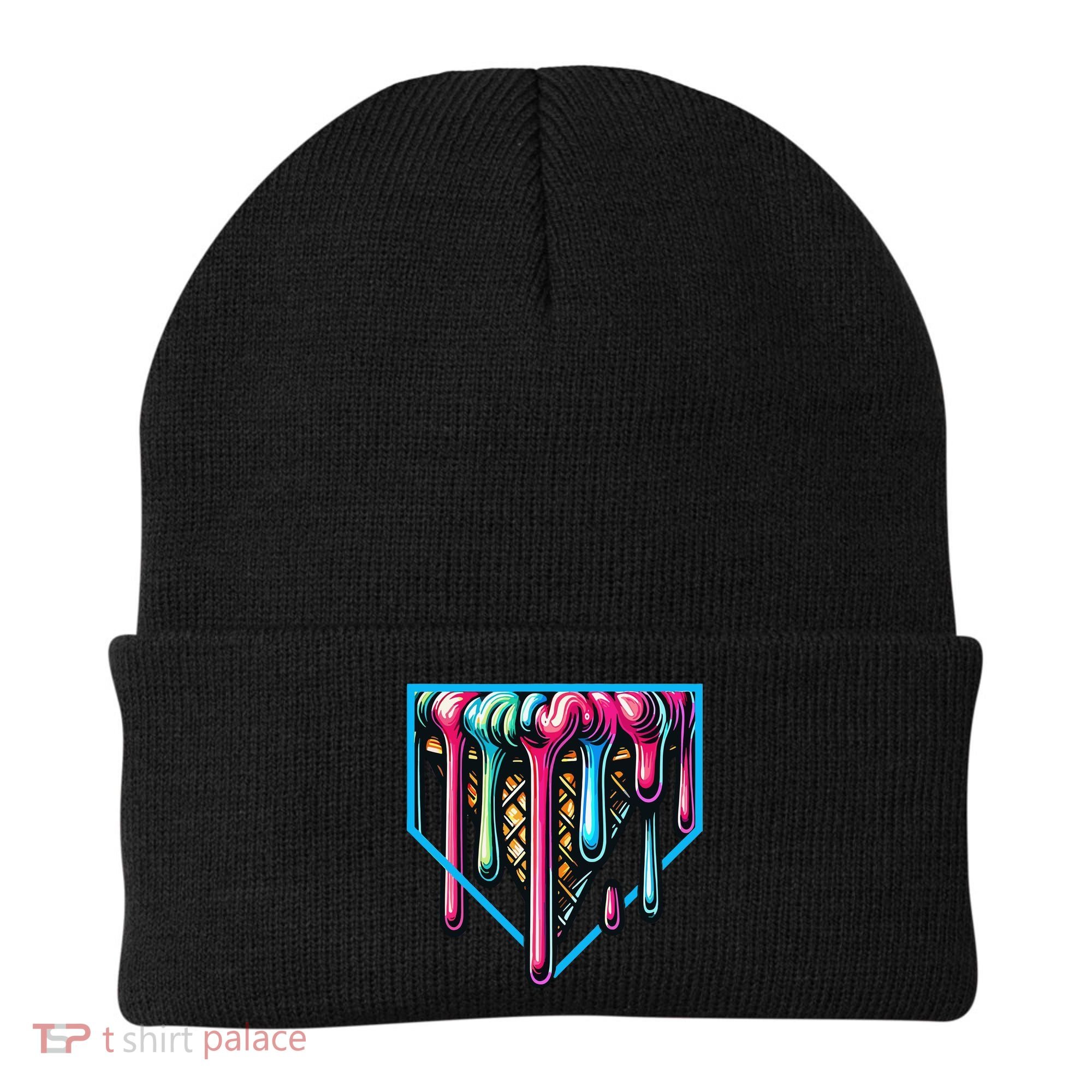 Home Plate Drip Ice Cream Softball & Baseball Beanie
