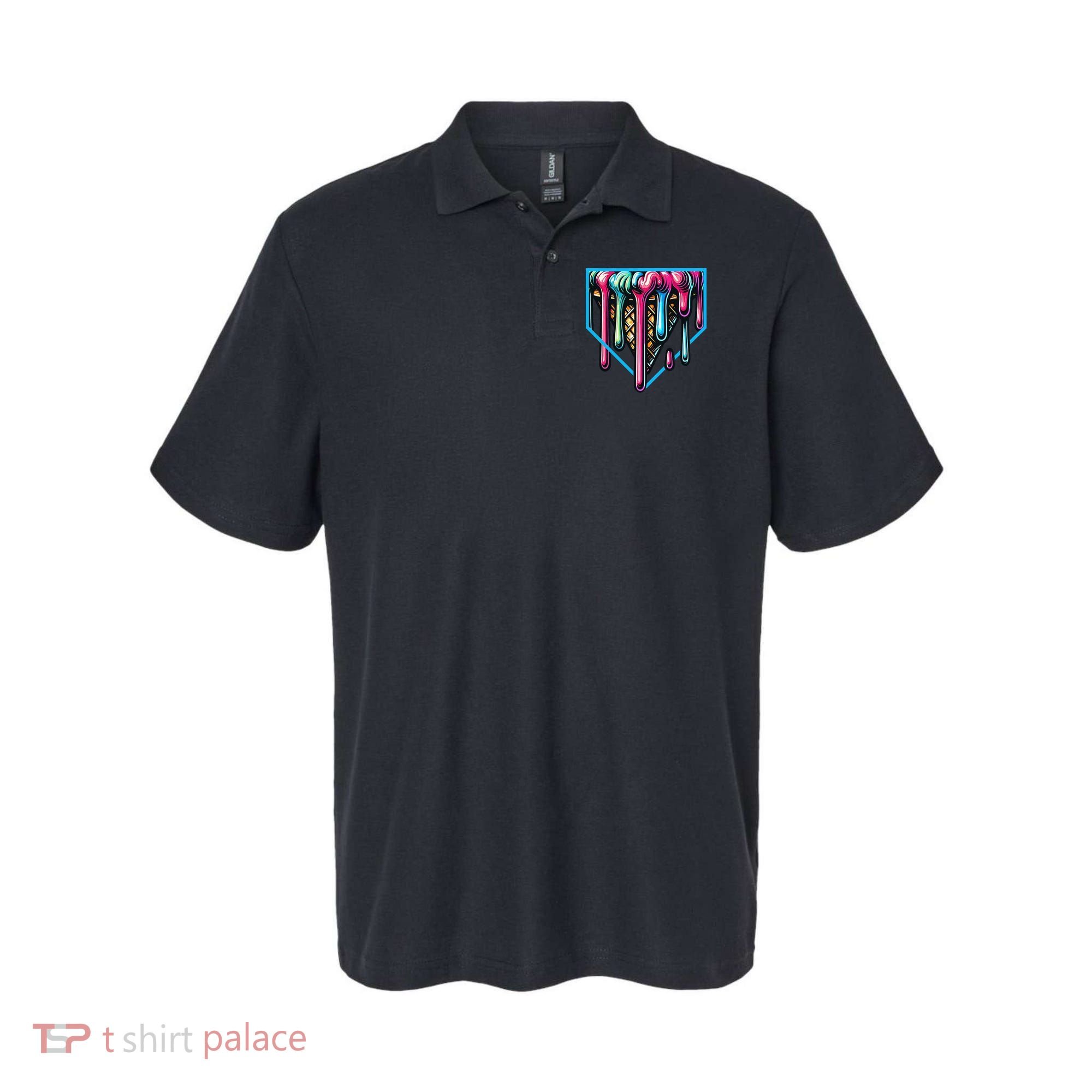 Home Plate Drip Ice Cream Softball & Baseball Polo