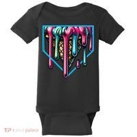 Home Plate Drip Ice Cream Softball & Baseball Baby Bodysuit thumb 0
