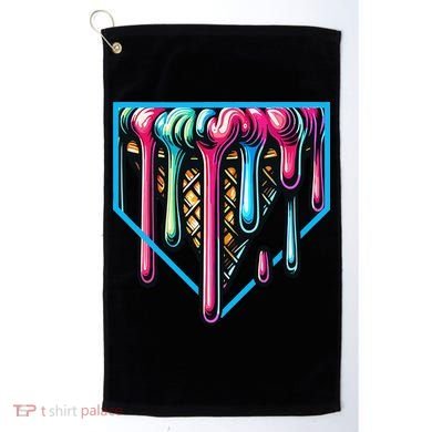 Home Plate Drip Ice Cream Softball & Baseball Golf Towel