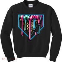Home Plate Drip Ice Cream Softball & Baseball Kids Sweatshirt thumb 0