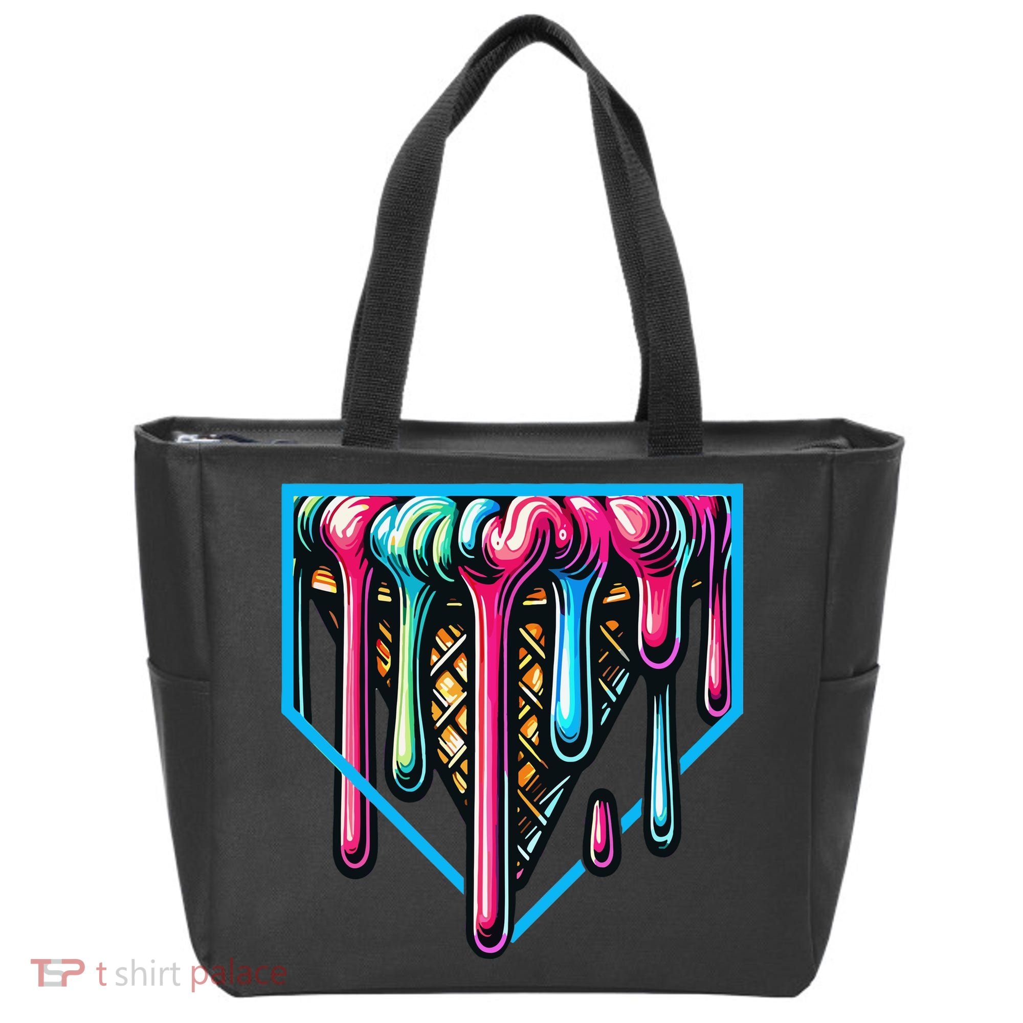 Home Plate Drip Ice Cream Softball & Baseball Tote Bag