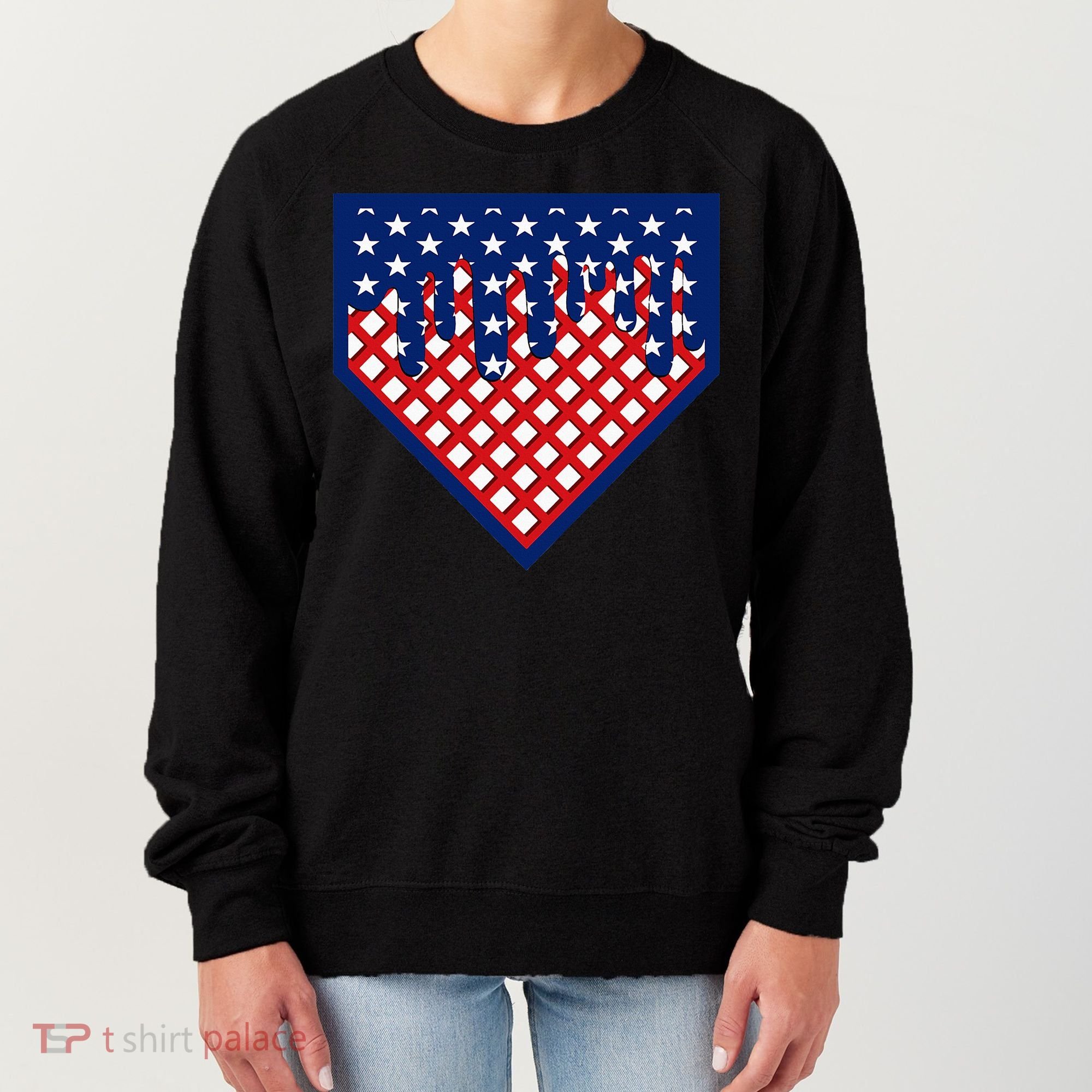 Home Plate Drip Ice Cream Softball & Baseball Women's Sweatshirt