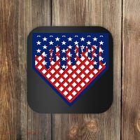 Home Plate Drip Ice Cream Softball & Baseball Coaster thumb 0
