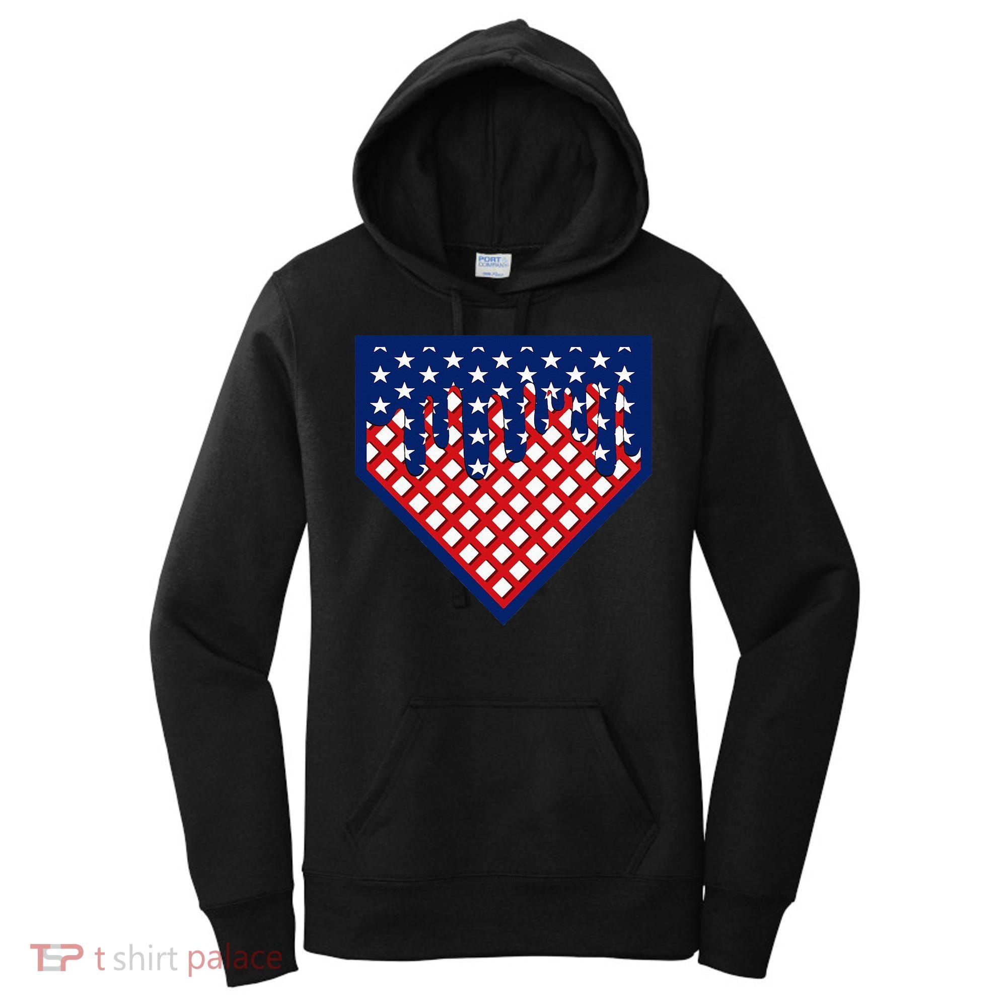 Home Plate Drip Ice Cream Softball & Baseball Women's Hoodie