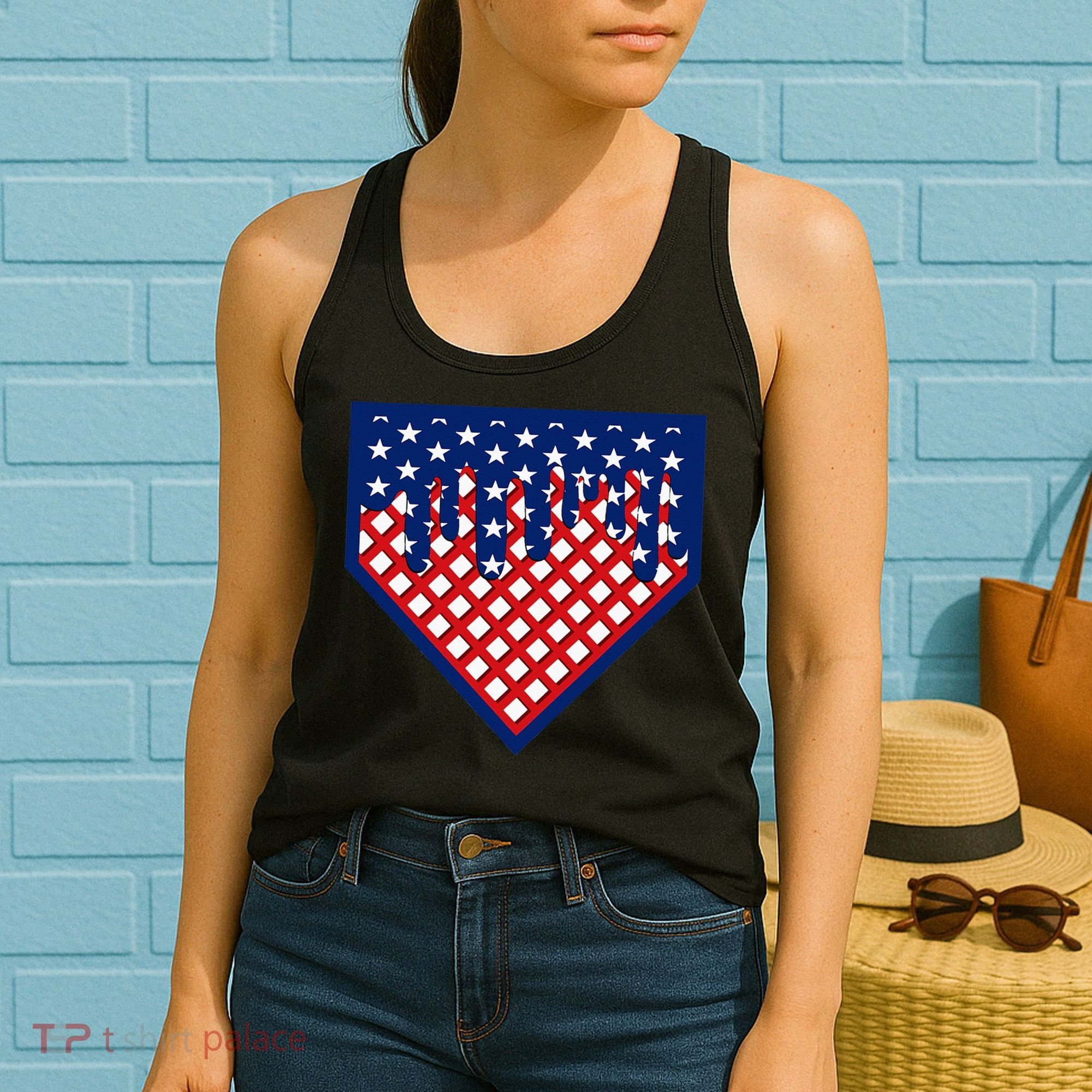 Home Plate Drip Ice Cream Softball & Baseball Women's Tank Top