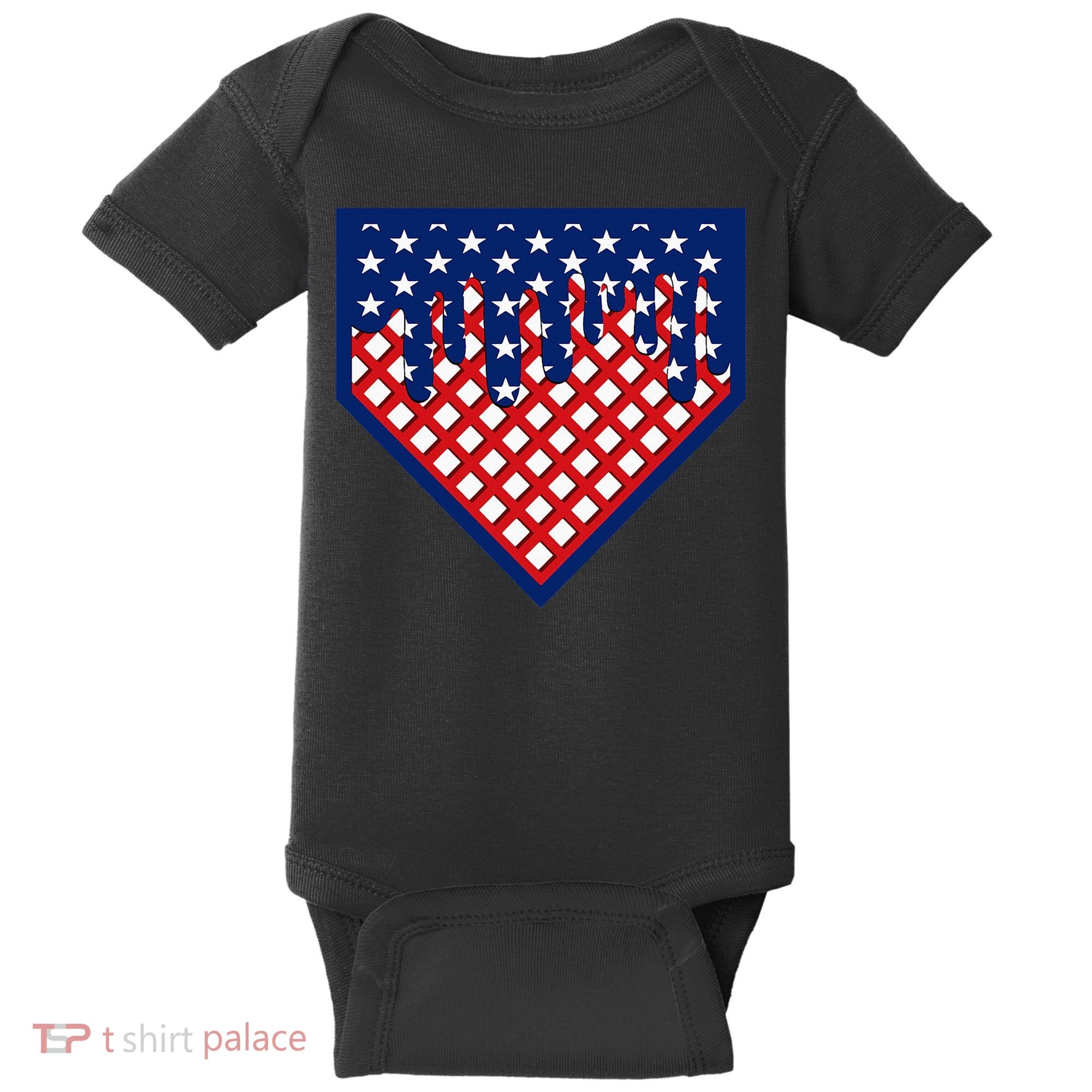 Home Plate Drip Ice Cream Softball & Baseball Baby Bodysuit