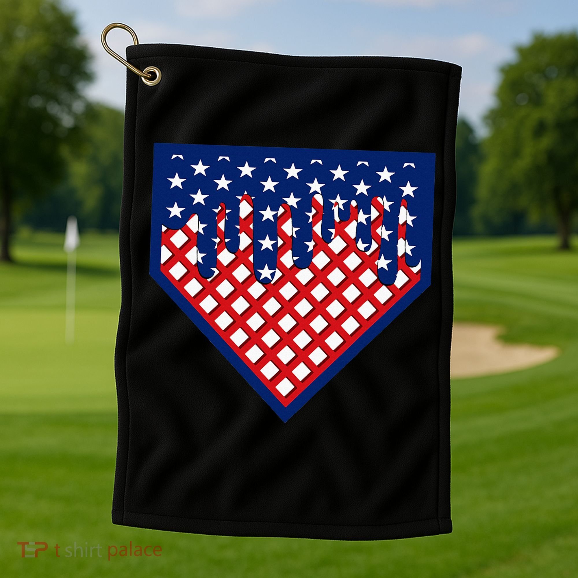 Home Plate Drip Ice Cream Softball & Baseball Golf Towel