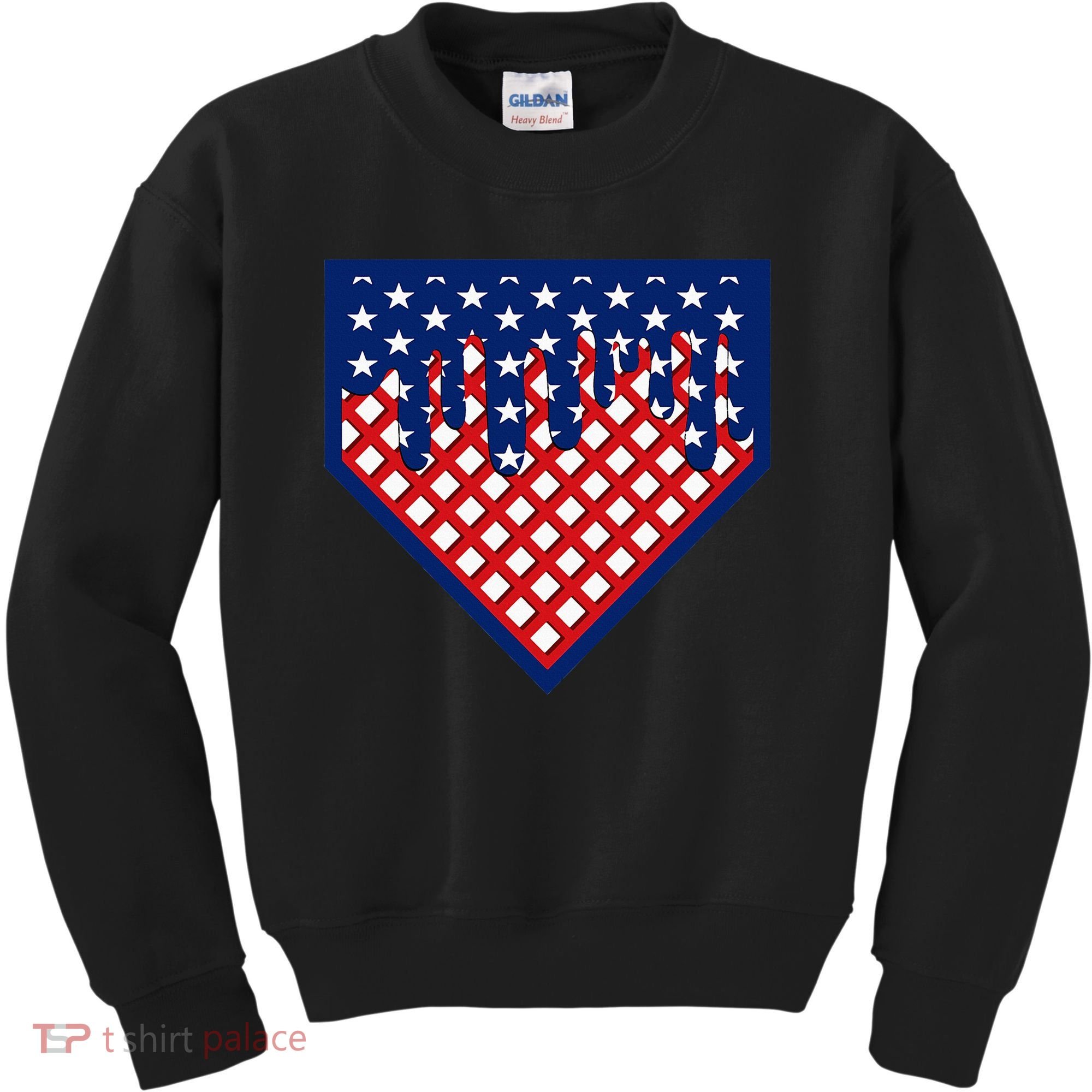 Home Plate Drip Ice Cream Softball & Baseball Kids Sweatshirt