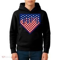 Home Plate Drip Ice Cream Softball & Baseball Kids Hoodie thumb 4
