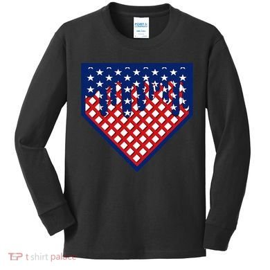 Home Plate Drip Ice Cream Softball & Baseball Kids Long Sleeve Shirt