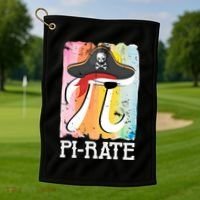 Happy Pi Day Funny Pirate Golf Towel thumb 1