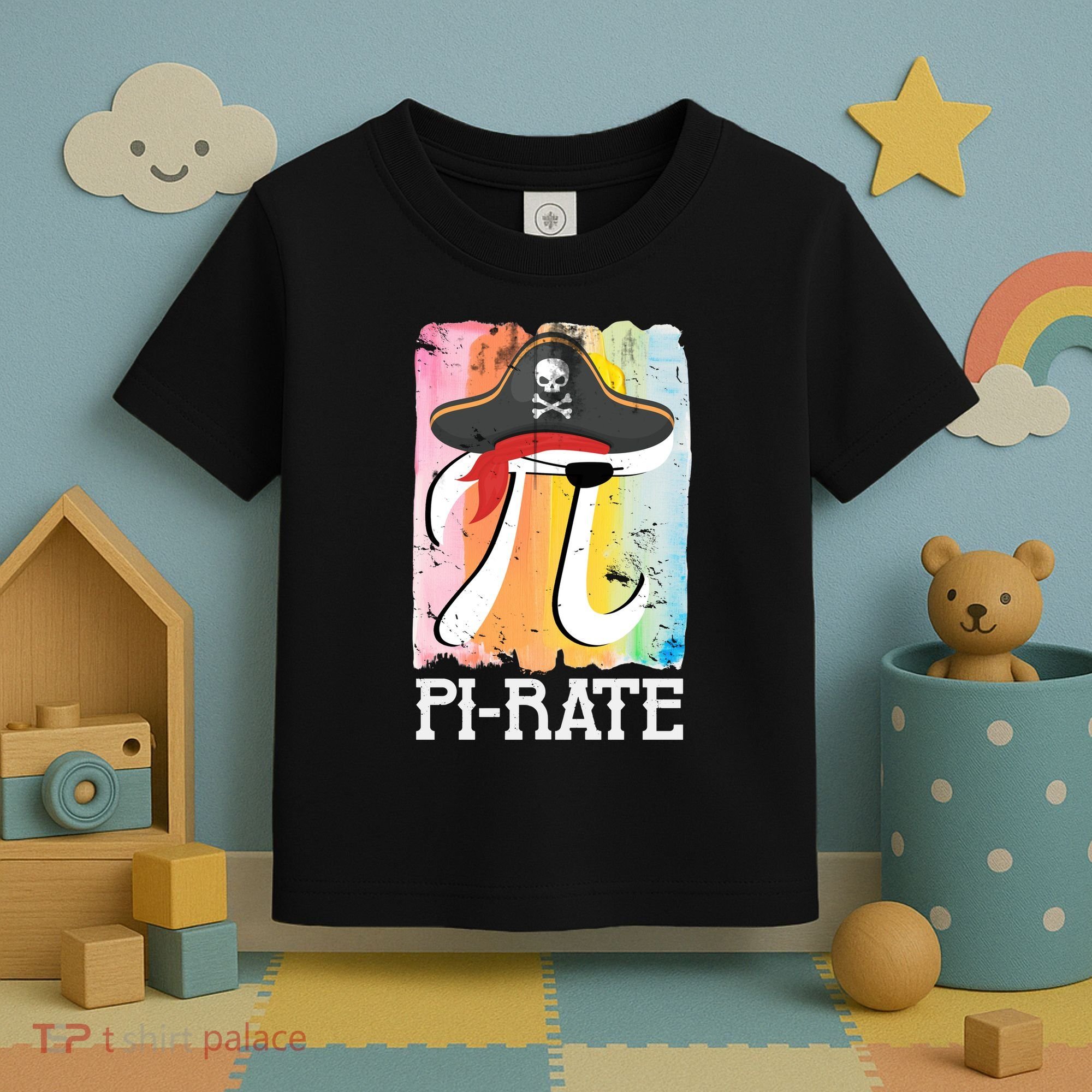 Happy Pi Day Funny Pirate Toddler T-Shirt