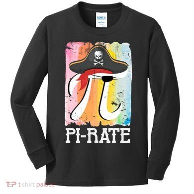 Happy Pi Day Funny Pirate Kids Long Sleeve Shirt