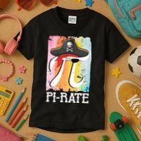 Happy Pi Day Funny Pirate Kids T-Shirt thumb 3