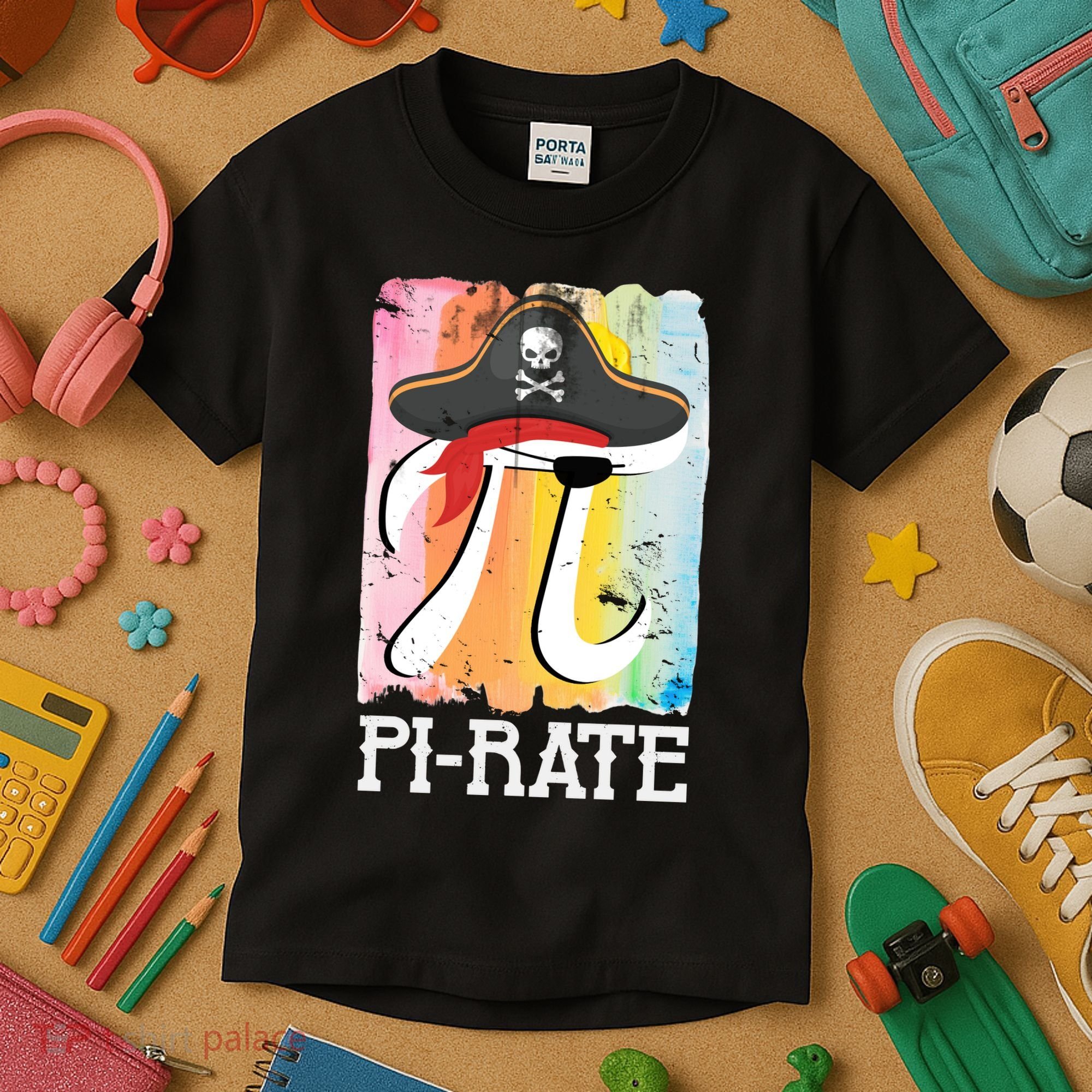 Happy Pi Day Funny Pirate Kids T-Shirt