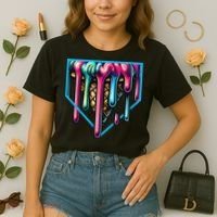 Home Plate Drip Ice Cream Softball & Baseball Comfort Colors Boxy T-Shirt thumb 2
