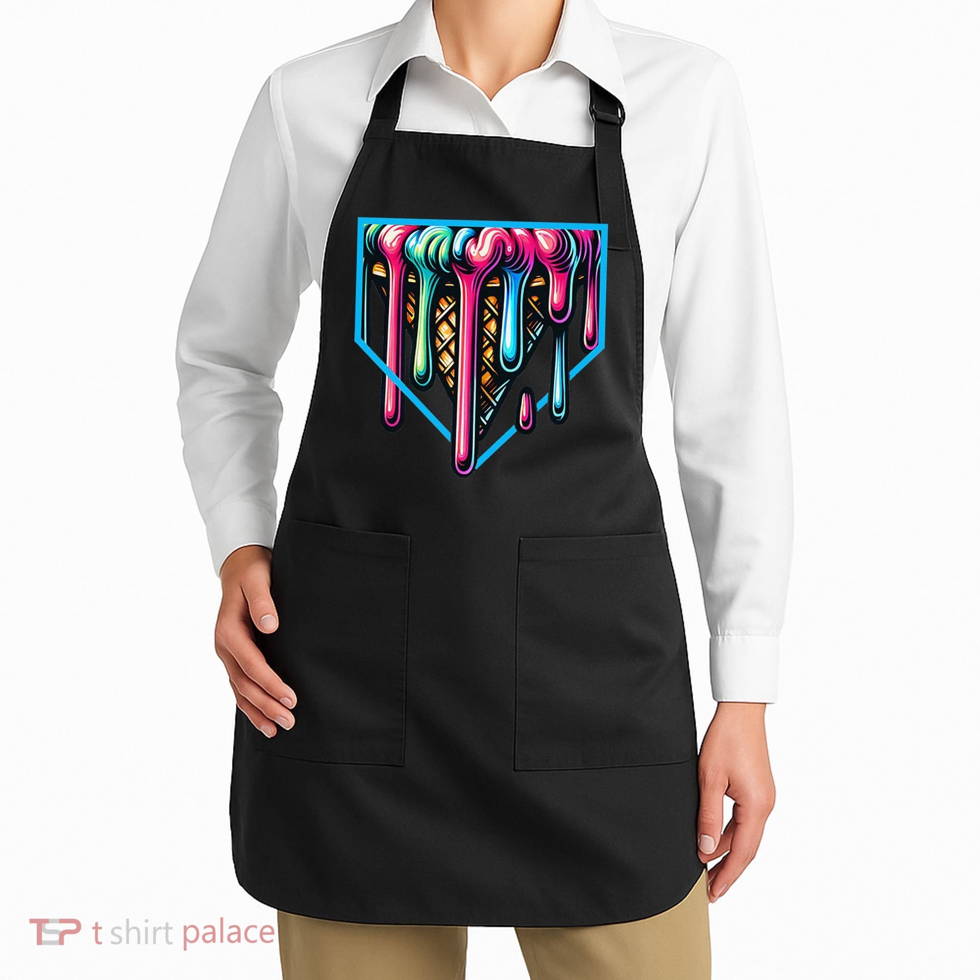 Home Plate Drip Ice Cream Softball & Baseball Apron