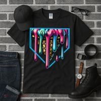 Home Plate Drip Ice Cream Softball & Baseball Tall T-Shirt thumb 3