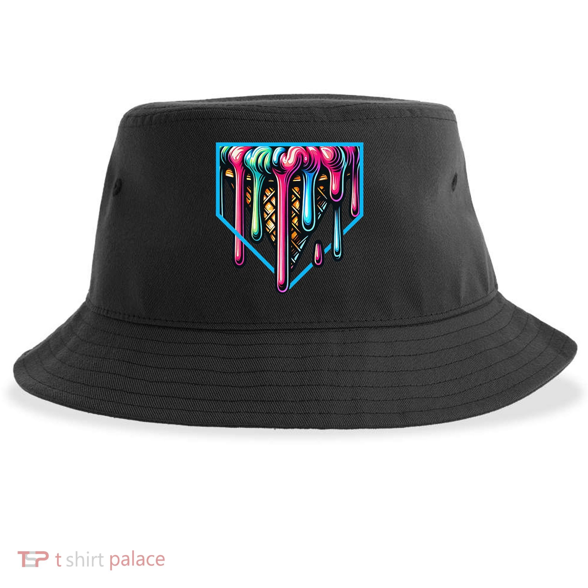 Home Plate Drip Ice Cream Softball & Baseball Sustainable Bucket Hat