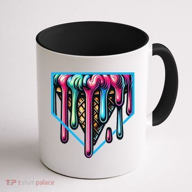 Home Plate Drip Ice Cream Softball & Baseball Coffee Mug back
