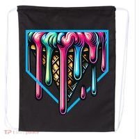 Home Plate Drip Ice Cream Softball & Baseball Drawstring Bag thumb 0