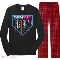Home Plate Drip Ice Cream Softball & Baseball Long Sleeve Pajama Set thumb 0