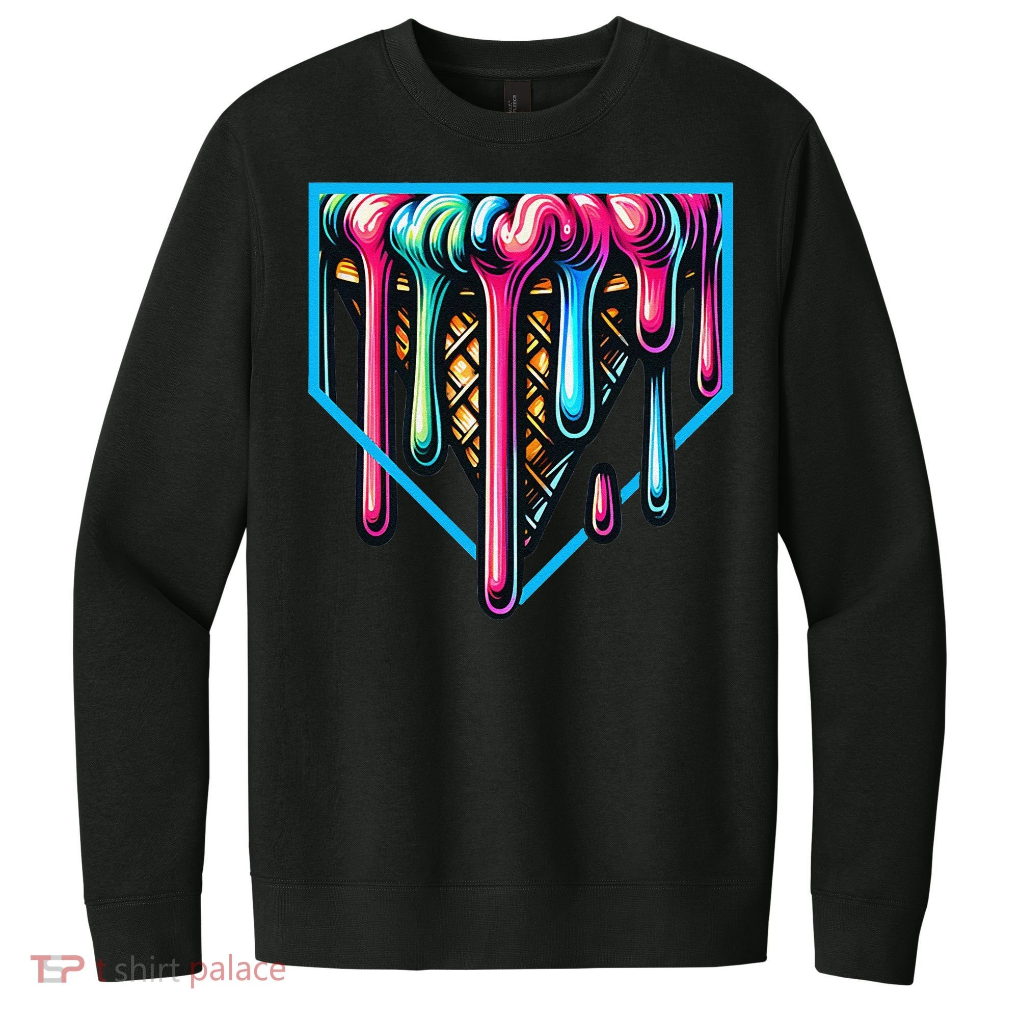 Home Plate Drip Ice Cream Softball & Baseball V.I.T. Fleece Crew Sweatshirt