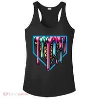 Home Plate Drip Ice Cream Softball & Baseball Ladies PosiCharge Competitor Racerback Tank thumb 0