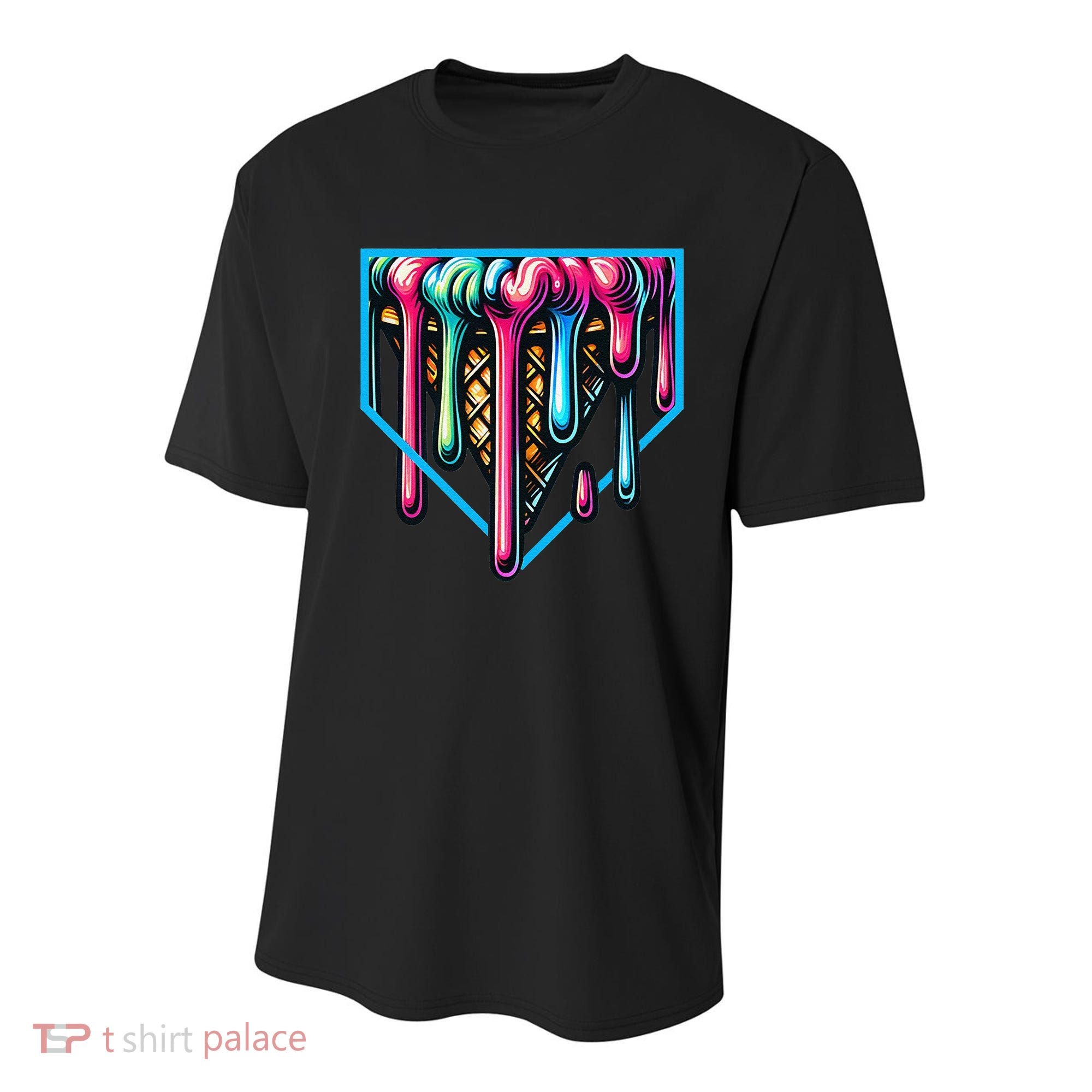 Home Plate Drip Ice Cream Softball & Baseball Youth Performance Sprint T-Shirt