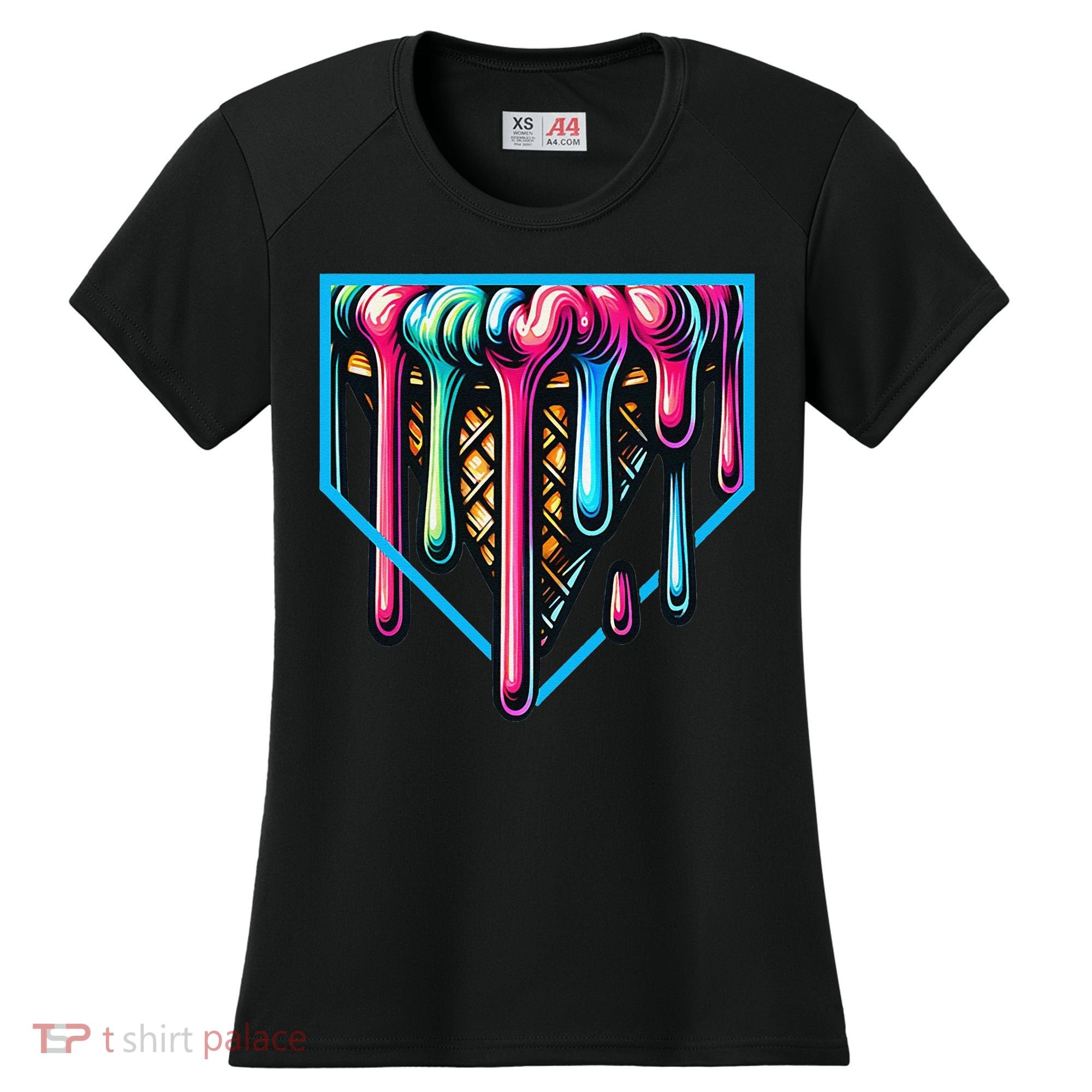 Home Plate Drip Ice Cream Softball & Baseball Women's Cooling Performance Crew T-Shirt