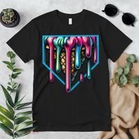Home Plate Drip Ice Cream Softball & Baseball Premium T-Shirt thumb 2