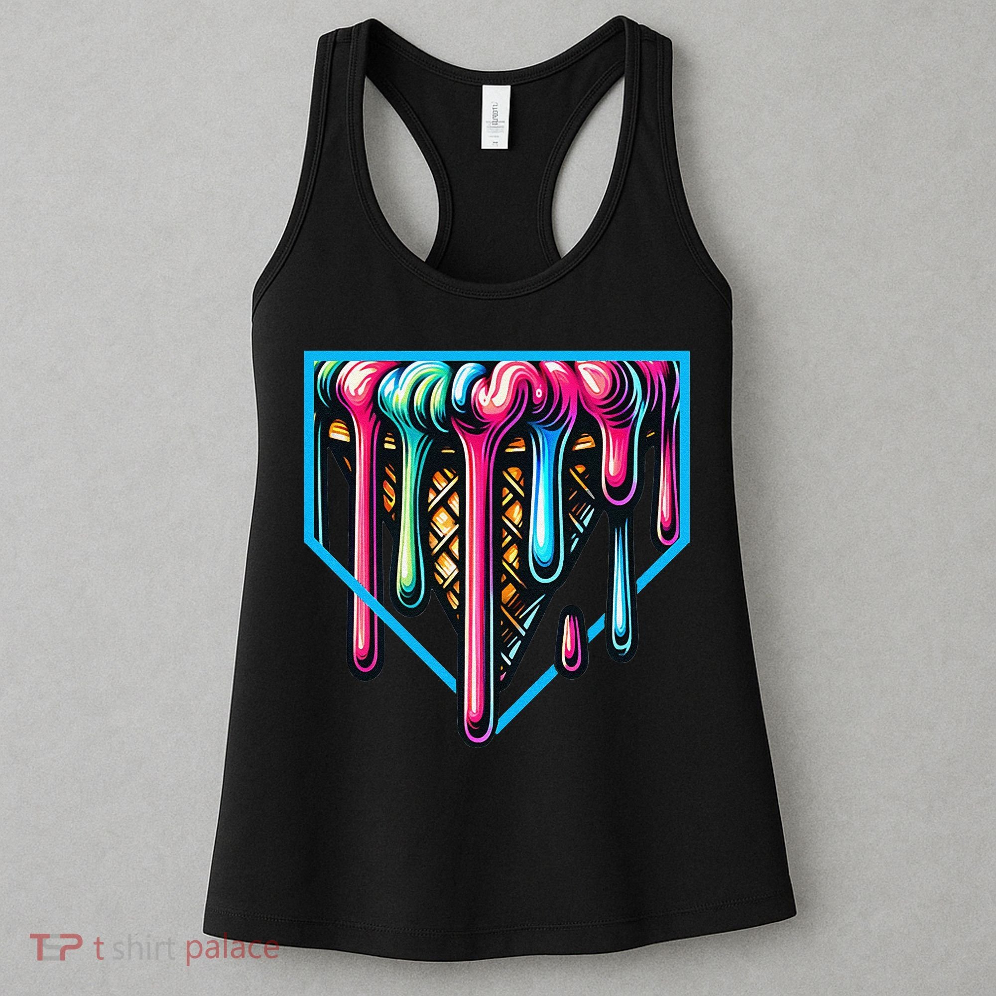 Home Plate Drip Ice Cream Softball & Baseball Women's Tank Top