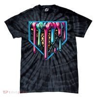 Home Plate Drip Ice Cream Softball & Baseball Tie-Dye T-Shirt thumb 0