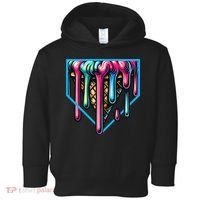 Home Plate Drip Ice Cream Softball & Baseball Toddler Hoodie thumb 0